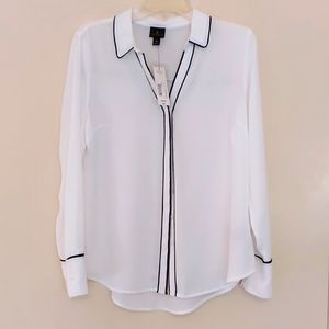 Worthington White Long Sleeve Blouse